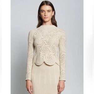 Eleven Six Dahlia Crochet Top Long Sleeve Size M